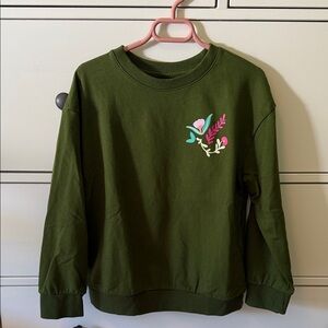 Target Green Kids Lightweight Sweatshirt with Floral Design, size M - 8.